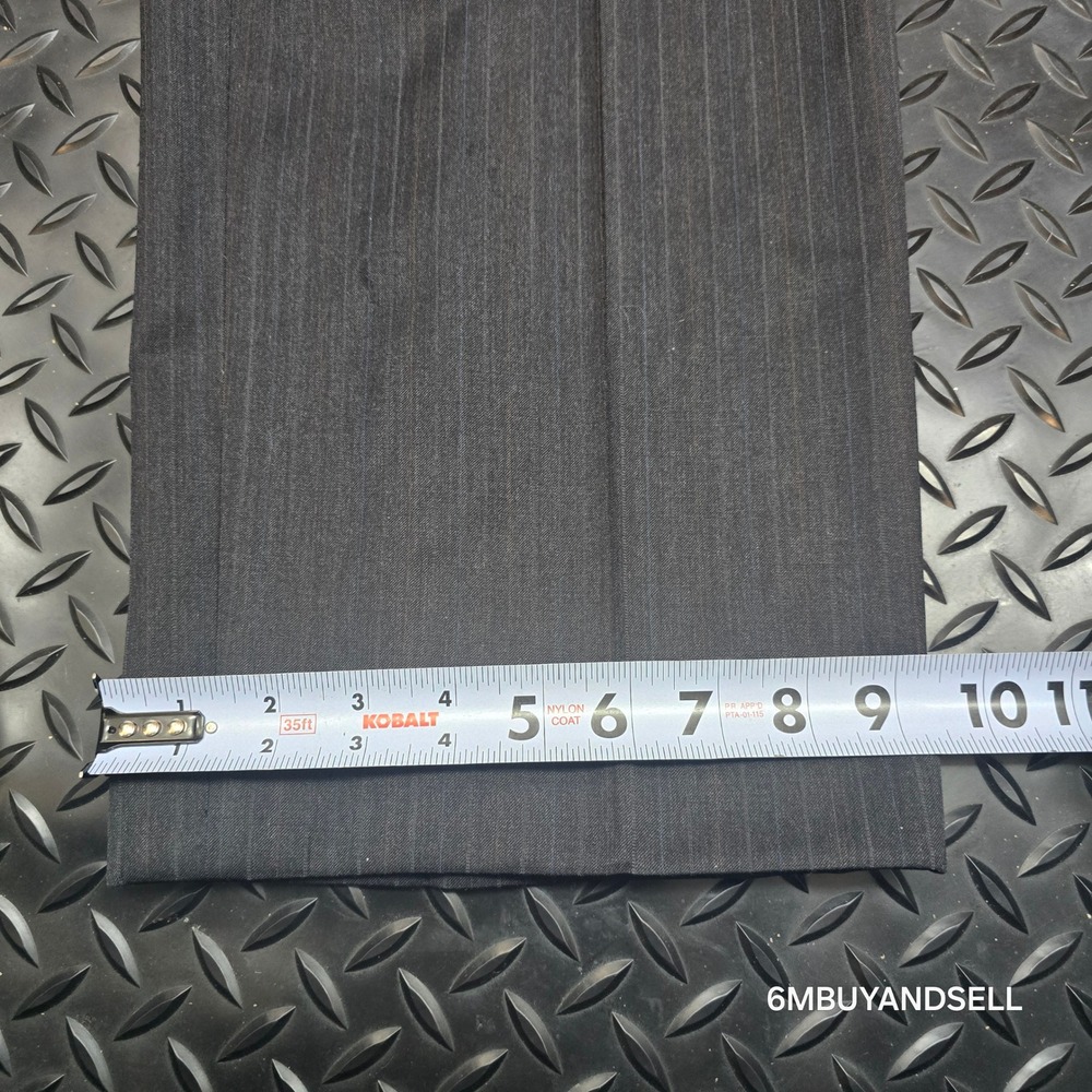 Pronto Uomo Couture Mens 41 Wool Pinstripe Pleated Cuffed Dress Pants Gray - Picture 15 of 15